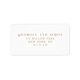 Elegant Minimal Bronze Bröllop Returadress Adressetikett