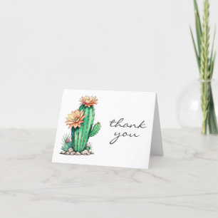 Elegant Minimal Cactus Blommigt Botanical Tack Kort