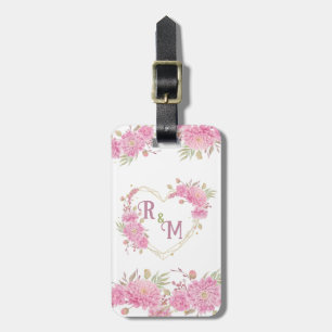 Elegant minimal Chic Initial brev monogram namn Bagagebricka