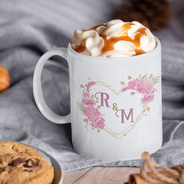 Elegant minimal Chic Initial brev monogram namn Kaffemugg (Skapare uppladdad)