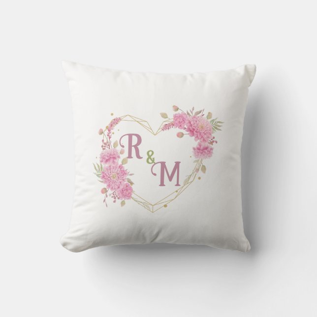 Elegant minimal Chic Initial brev monogram namn Kudde (Framsida)