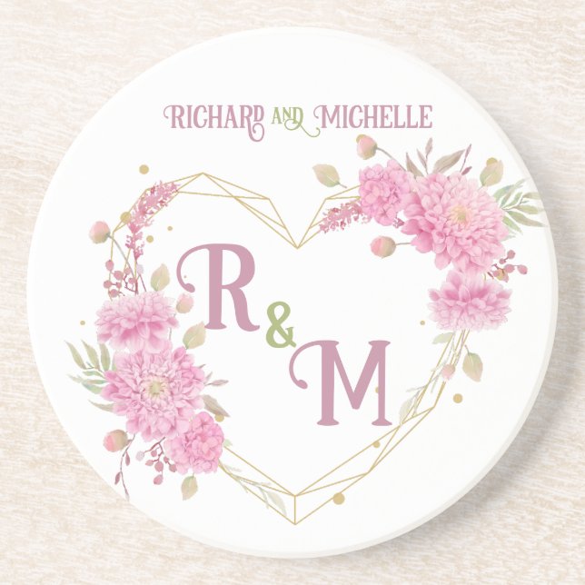 Elegant minimal Chic Initial brev monogram namn Underlägg (Framsidan)