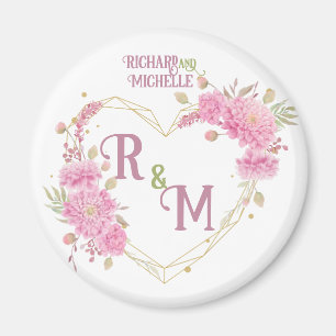 Elegant minimal chic initialbokstav monogramnamn magnet