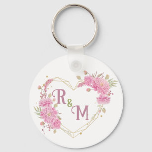 Elegant minimal chic initialbokstav monogramnamn nyckelring