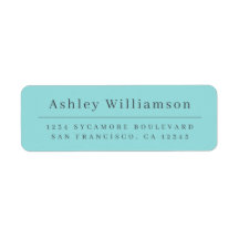Elegant Minimal Chic turkos blå Returadress