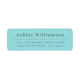 Elegant Minimal Chic turkos blå Returadress Etikett