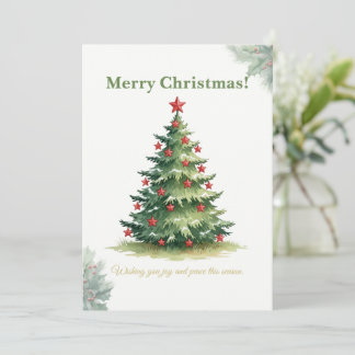 Elegant Minimal Christmas Tree Card Julkort