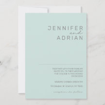 Elegant Minimal Cool Mint Modern Enkel Bröllop