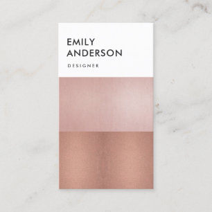 ELEGANT MINIMAL COPPER-STRIPS FÖR  ROSA I GULD VISITKORT