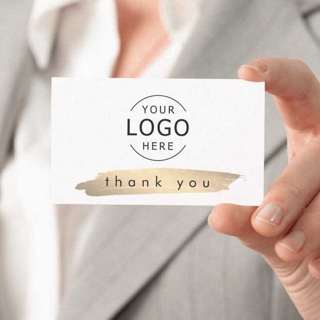 Elegant Minimal Corporate Business Tacksamhetskort Visitkort (Your Own Logo - Business Thank You Card)