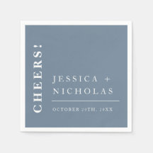 Elegant Minimal dammblå modern Bröllop