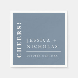 Elegant Minimal dammblå modern Bröllop Pappersservett