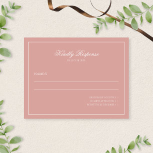 Elegant Minimal Dammrosa Kant Script Bröllop OSA Kort
