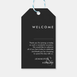 Elegant minimal Eerie Black Modern Bröllop Presentetikett
