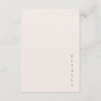 Elegant Minimal Elfenbensbrun Cocoa information De Tilläggskort