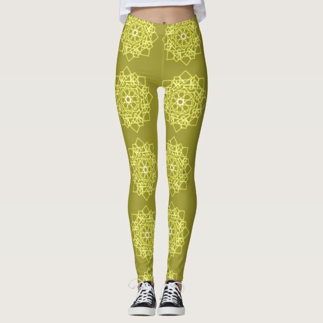Elegant Minimal enkel geometrisk övertoning Guld Leggings (Framsida)