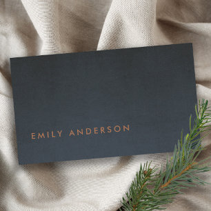 ELEGANT MINIMAL ENKEL GRÅTT BLUE FOLIE  VISITKORT