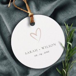 Elegant Minimal enkel  Rosa Heart Bröllop Gåvor Etiketter
