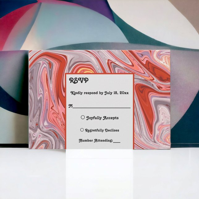 Elegant Minimal färgfull Lava Abstrakt Bröllop OSA Kort (Skapare uppladdad)