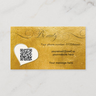 Elegant minimal faux guld Qr-skönhetsalong Visitkort