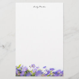 Elegant, minimal floral Personalized Brevpapper