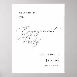Elegant - minimal Förlovningsfest välkomnas Poster