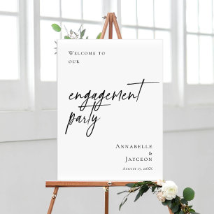 Elegant - minimal Förlovningsfest välkomnas Poster