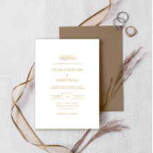 Elegant Minimal Formell Guld Skrift Muslimsk Bröll