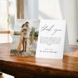 Elegant - minimal fotoinbjudan till Bröllop Tack<br><div class="desc">Öka tacksamheten med vår elegant tack vare att du har kort med ett modernt skript och ett bröllop-favoritfoto. Dessa kort erbjuder en snyggt och en minimalistisk utformning som perfekt kompletterar alla bröllop estetiska produkter. Anpassa dem med ett hjärtligt uppskattande budskap för att framföra ert tack till vänner och familj för...</div>