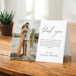 Elegant - minimal fotoinbjudan till Bröllop Tack<br><div class="desc">Öka tacksamheten med vår elegant tack vare att du har kort med ett modernt skript och ett bröllop-favoritfoto. Dessa kort erbjuder en snyggt och en minimalistisk utformning som perfekt kompletterar alla bröllop estetiska produkter. Anpassa dem med ett hjärtligt uppskattande budskap för att framföra ert tack till vänner och familj för...</div>