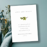Elegant Minimal Gräs Gren-jul Kärlek och fred Julkort<br><div class="desc">Om du vill ha fler anpassningar eller andra matchande artiklar kan du kontakta mig på yellowfebstudio@gmail.com</div>