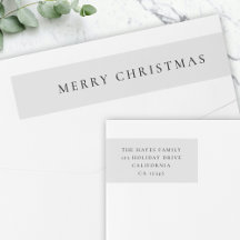 Elegant Minimal Grått-Returadress för jultid