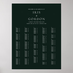 Elegant Minimal Grönt Alfabetiskt sittningsschema Poster