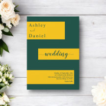 Elegant Minimal Grönt och Guld Modern Chic Bröllop