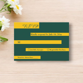 Elegant Minimal Grönt och Guld Modern Chic Bröllop OSA Kort