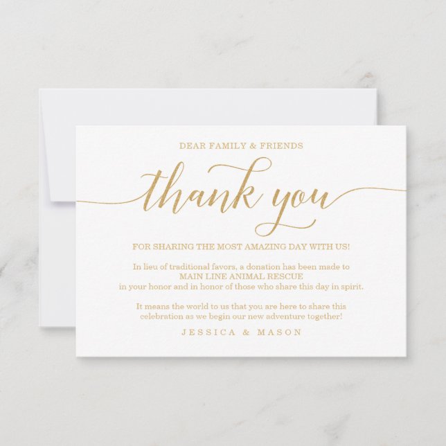 Elegant Minimal Guld i stället för förmånskort Meddelande (Framsida)