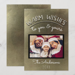 Elegant minimal guld jul jul foto inbjudningar