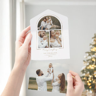 Elegant Minimal Guld Line Arch 3-foto