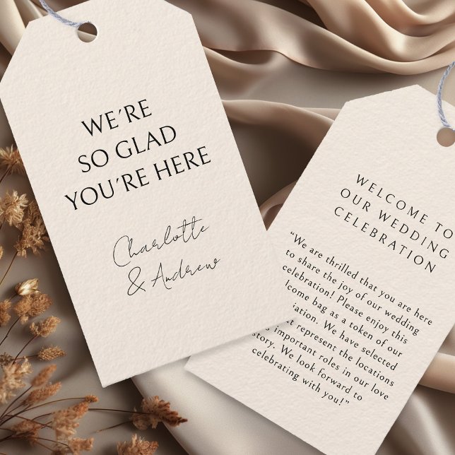 Elegant, minimal, handskrift, beige Gift-Märkre Presentetikett (Skapare uppladdad)
