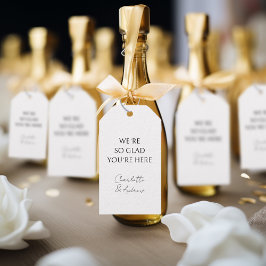 Elegant, minimal, handskriven, vit Märkre Presentetikett