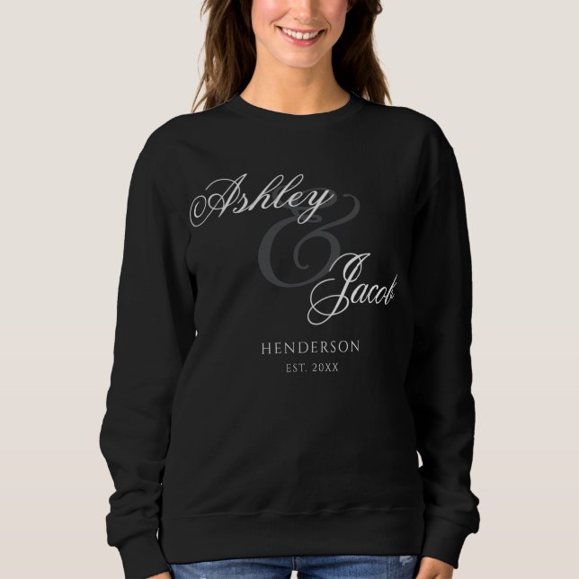 Elegant Minimal Herr och Fru Bröllop T Shirt (Framsida)