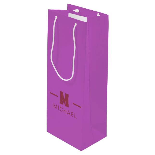 Elegant Minimal Hot Pink and Red Monogram Design  (Framsidan Vinklad)