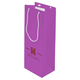 Elegant Minimal Hot Pink och Röd Monogramdesign 