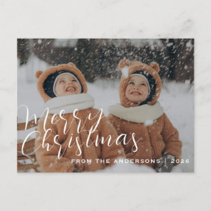 Elegant Minimal jul   Den moderna familjen Porträt Helg Vykort