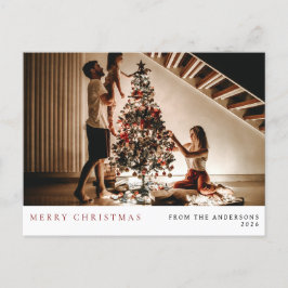 Elegant Minimal jul | Den moderna familjen Porträt Helg Vykort