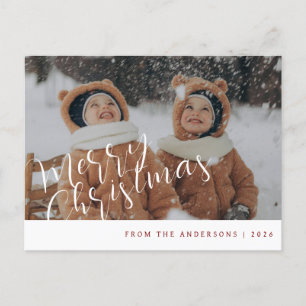 Elegant Minimal jul Den moderna familjen Porträt Helg Vykort
