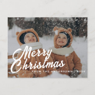 Elegant Minimal jul   Den moderna familjen Porträt Helg Vykort