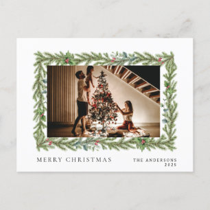 Elegant Minimal jul Den moderna familjen Porträt Helg Vykort