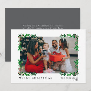 Elegant Minimal jul   Den moderna familjen Porträt Julkort