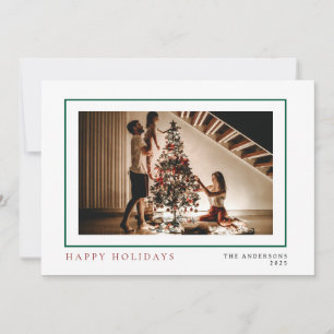 Elegant Minimal jul   Den moderna familjen Porträt Julkort